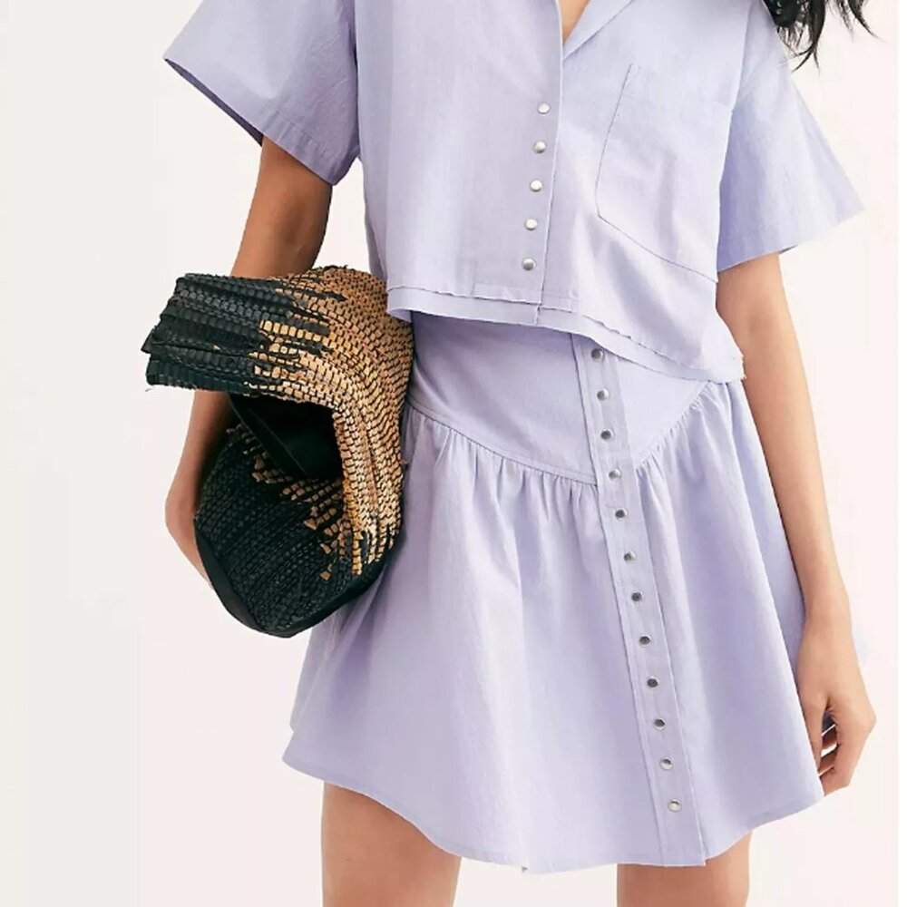 Free People Endless Summer On Holiday Mini Skirt High Waisted Wisteria XS - Picture 2 of 7